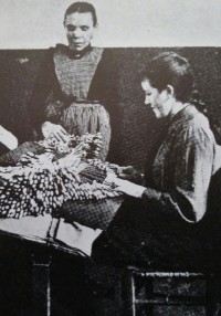 16 year old Belgian student working with hundreds of bobbins (1920)